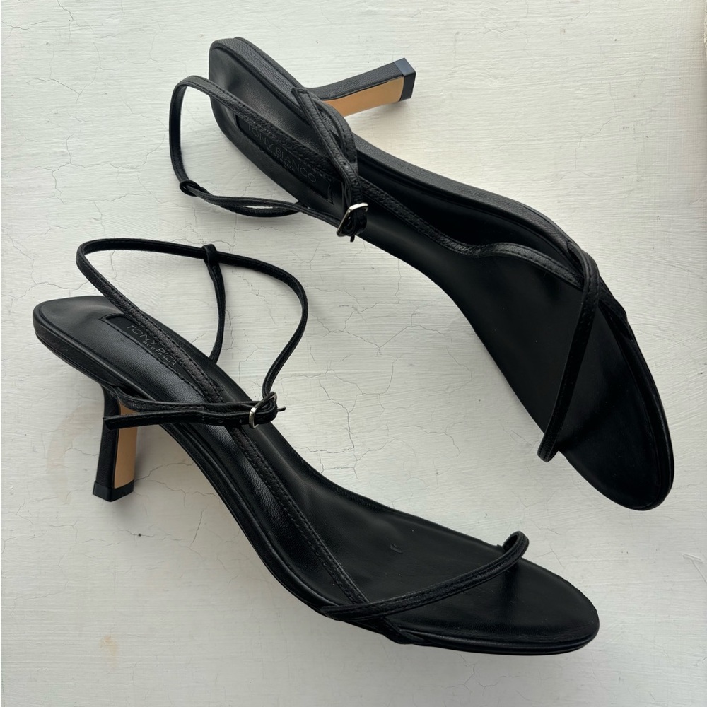 Tony Bianco Black Strappy Slingback Heels